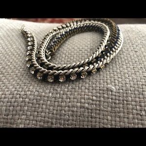 necklace with gold/silver/ & blue Undertone